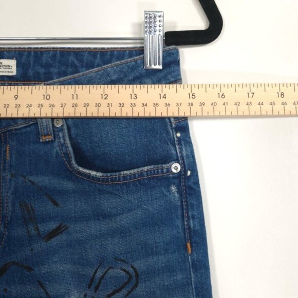 ZARA WOMAN DENIM PREMIUM COLLECTION Graffiti Size 2 RARE Blue Jeans 9863/265 - Picture 6 of 12